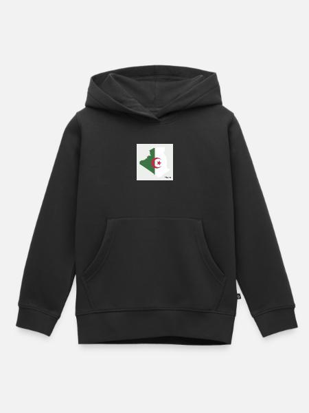 Algerien Flagge, Map - Kinder Premium Organic Hoodie - Schwarz