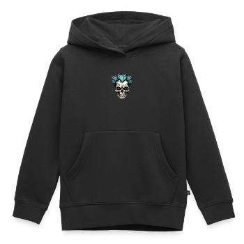 Cute Punk Skull / Kawaii Punk Skull - Kids Premium Organic Hoodie - black - Front - AI Model Kid Male (0cm)