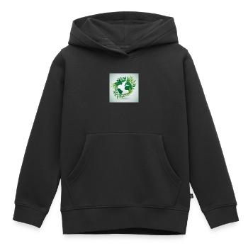 Monde durable - Sweat Premium à capuche enfant bio - noir - Devant - AI Model Kid Male (0cm)