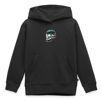 Crâne vision terrifiante - Sweat Premium à capuche enfant bio - noir - Devant - AI Model Kid Male (0cm)
