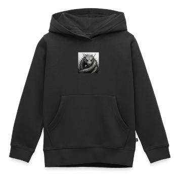 Drache Beschützer - Kinder Premium Organic Hoodie - Schwarz - Vorne - AI Model Kid Male (0cm)
