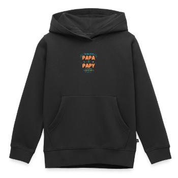 J’ai deux titres papa et papy - Sweat Premium à capuche enfant bio - noir - Devant - AI Model Kid Male (0cm)