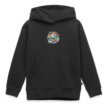Surfen Strand Palme Sonnenschein Urlaub - Kinder Premium Organic Hoodie - Schwarz - Vorne - AI Model Kid Male (0cm)