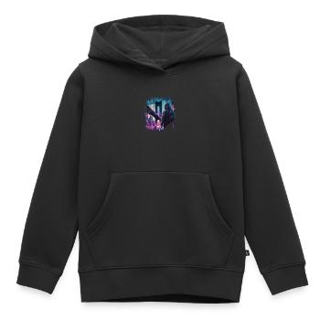 Pont de Brooklyn cyberpunk - Sweat Premium à capuche enfant bio - noir - Devant - AI Model Kid Male (0cm)
