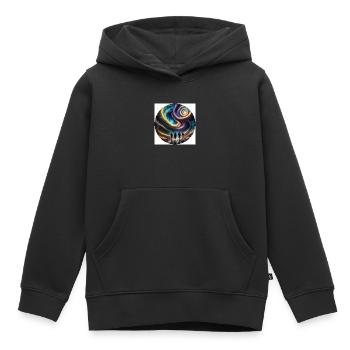 futur - Sweat Premium à capuche enfant bio - noir - Devant - AI Model Kid Male (0cm)