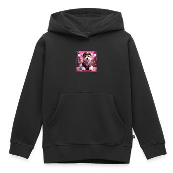 Chien de conception d’art steampunk - Sweat Premium à capuche enfant bio - noir - Devant - AI Model Kid Male (0cm)