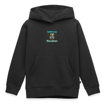 Ich kann keinen Marathon - Kinder Premium Organic Hoodie - Schwarz - Vorne - AI Model Kid Male (0cm)