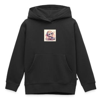Affe nachdenklich - Kinder Premium Organic Hoodie - Schwarz - Vorne - AI Model Kid Male (0cm)