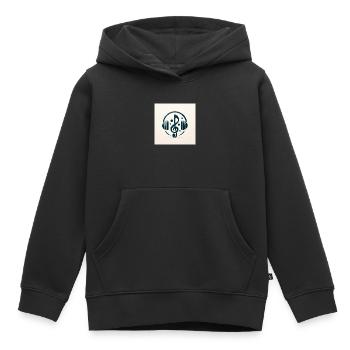 Élégance mélodique - Sweat Premium à capuche enfant bio - noir - Devant - AI Model Kid Male (0cm)
