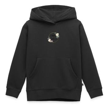 Zukünftige Braut Weiße Blumen - Passendes T-Shirt - Kinder Premium Organic Hoodie - Schwarz - Vorne - AI Model Kid Male (0cm)