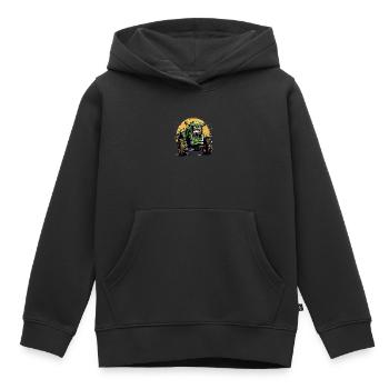 Tracteur énervé n°1 - Sweat Premium à capuche enfant bio - noir - Devant - AI Model Kid Male (0cm)