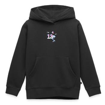 13e anniversaire sirène - Sweat Premium à capuche enfant bio - noir - Devant - AI Model Kid Male (0cm)
