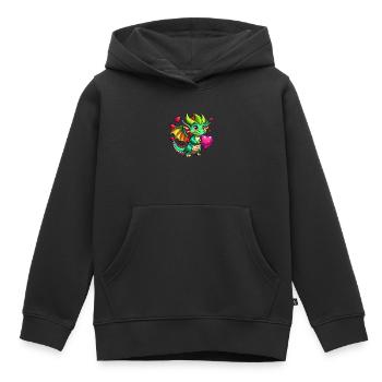 Farbenfroher Drache - Kinder Premium Organic Hoodie - Schwarz - Vorne - AI Model Kid Male (0cm)
