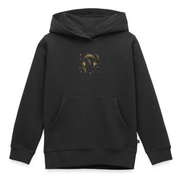Earphone - Kids Premium Organic Hoodie - black - Front - AI Model Kid Male (0cm)