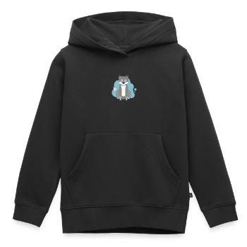 Éclaboussure de loup de dessin animé - Sweat Premium à capuche enfant bio - noir - Devant - AI Model Kid Male (0cm)