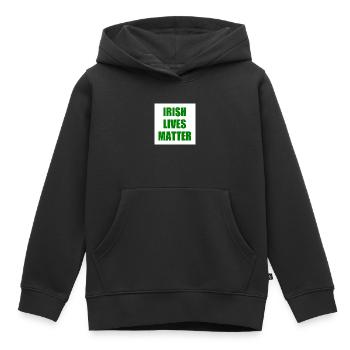 irish lives matter - Sweat Premium à capuche enfant bio - noir - Devant - AI Model Kid Male (0cm)