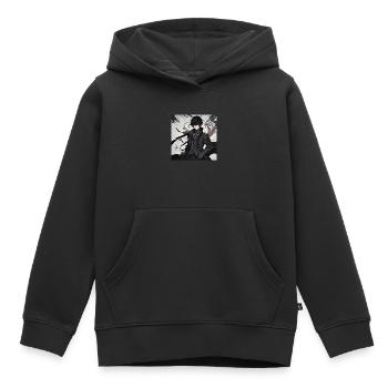 Anime dark boy - Sweat Premium à capuche enfant bio - noir - Devant - AI Model Kid Male (0cm)