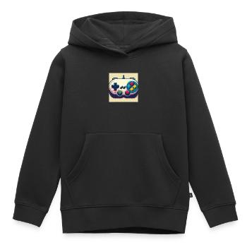 Retro Gamepad in Risographie - Kinder Premium Organic Hoodie - Schwarz - Vorne - AI Model Kid Male (0cm)