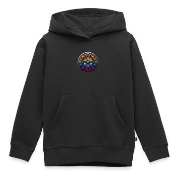 Fleur arc-en-ciel mécanique 2 - Sweat Premium à capuche enfant bio - noir - Devant - AI Model Kid Male (0cm)
