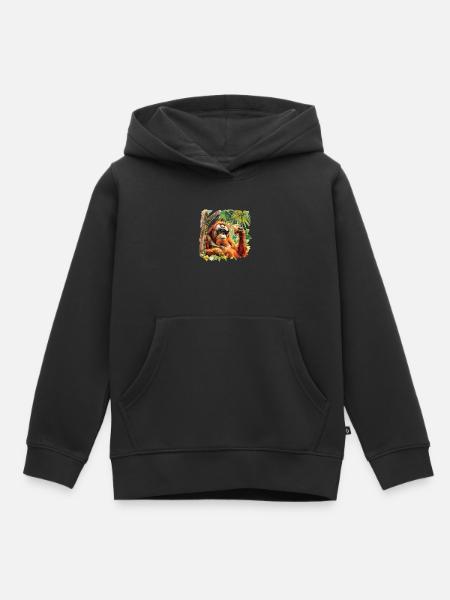 cooler Orang-Utan - Kinder Premium Organic Hoodie - Schwarz