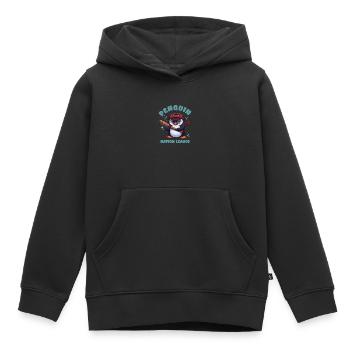 Penguin Nation League - Penguin Baseball - Kids Premium Organic Hoodie - black - Front - AI Model Kid Male (0cm)