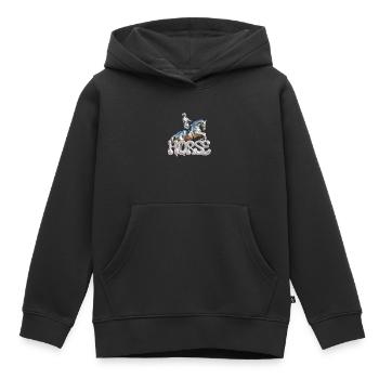 Show Jumper Chrome 2 - Sweat Premium à capuche enfant bio - noir - Devant - AI Model Kid Male (0cm)
