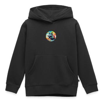Ratte runder Batch - Kinder Premium Organic Hoodie - Schwarz - Vorne - AI Model Kid Male (0cm)