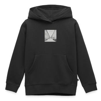 Une vision minimaliste des gens - Sweat Premium à capuche enfant bio - noir - Devant - AI Model Kid Male (0cm)