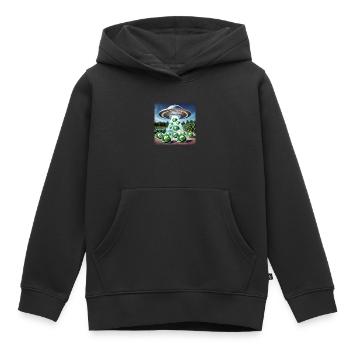 UFO & Kohl - Green Invasion - Kinder Premium Organic Hoodie - Schwarz - Vorne - AI Model Kid Male (0cm)