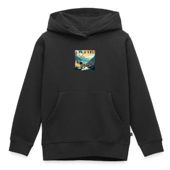 Alpe d'Huez - Sweat Premium à capuche enfant bio - noir - Devant - AI Model Kid Male (0cm)