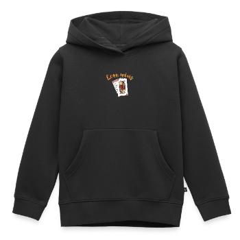 Reine et Roi de Cœur - Sweat Premium à capuche enfant bio - noir - Devant - AI Model Kid Male (0cm)