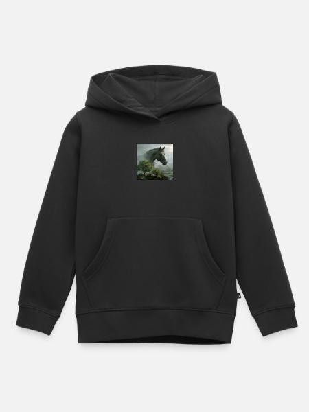 Pferd Star - Kinder Premium Organic Hoodie - Schwarz