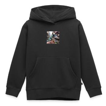 Gecko in China Tier Lebewesen Drachen Dragon - Kinder Premium Organic Hoodie - Schwarz - Vorne - AI Model Kid Male (0cm)