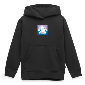 Eisbären-Mama mit ihren beiden Babys auf einer Scholle - Kinder Premium Organic Hoodie - Schwarz - Vorne - AI Model Kid Male (0cm)