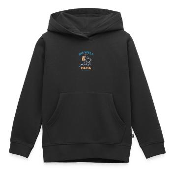 Die Welt ruft Reisender Papa - Kinder Premium Organic Hoodie - Schwarz - Vorne - AI Model Kid Male (0cm)