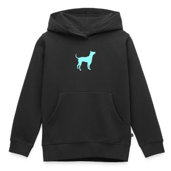 Großer Hund Silhouette Gefährlich Umriss Umrandung - Kinder Premium Organic Hoodie - Schwarz - Vorne - AI Model Kid Male (0cm)