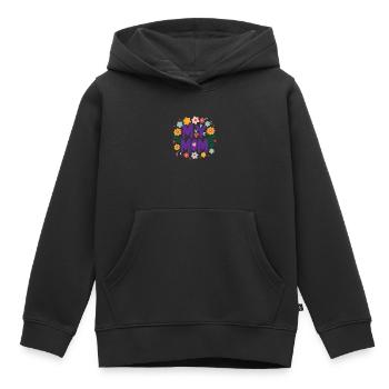 Ma Maman - Amour de l’Art Floral - Sweat Premium à capuche enfant bio - noir - Devant - AI Model Kid Male (0cm)