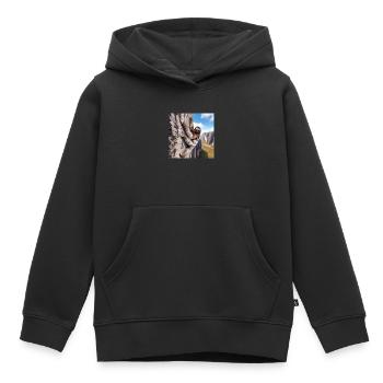 Sloth Wanderer FreeClimber - Sweat Premium à capuche enfant bio - noir - Devant - AI Model Kid Male (0cm)