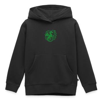 Druide Dragon (vert clair) - Sweat Premium à capuche enfant bio - noir - Devant - AI Model Kid Male (0cm)