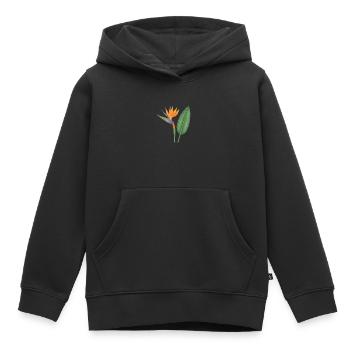 Strelitzia – fleurs exotiques - Sweat Premium à capuche enfant bio - noir - Devant - AI Model Kid Male (0cm)