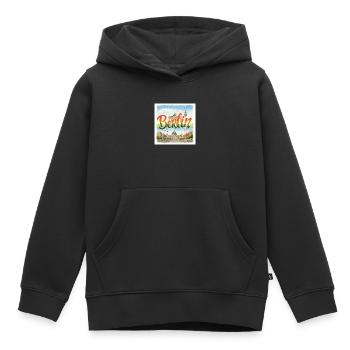 Berlin Aquarell - Kinder Premium Organic Hoodie - Schwarz - Vorne - AI Model Kid Male (0cm)