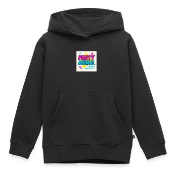 Party Anima.l– Neon Beat Edition - Kinder Premium Organic Hoodie - Schwarz - Vorne - AI Model Kid Male (0cm)