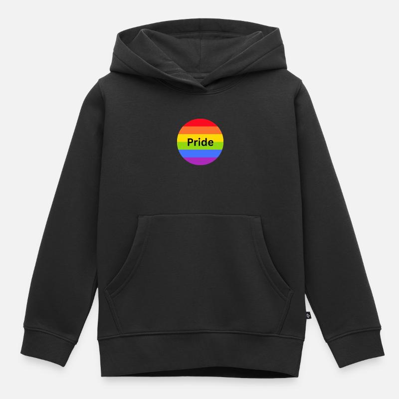 Drapeau de la fierté - Sweat Premium à capuche enfant bio - noir