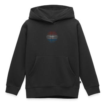 geo_dotsphere_luxembourg_3c01 - Kinder Premium Organic Hoodie - Schwarz - Vorne - AI Model Kid Male (0cm)