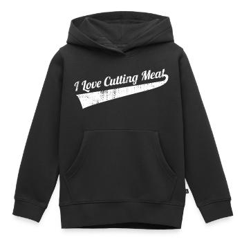 Découpe de viande - Sweat Premium à capuche enfant bio - noir - Devant - AI Model Kid Male (0cm)