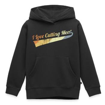 J’adore couper la viande - Sweat Premium à capuche enfant bio - noir - Devant - AI Model Kid Male (0cm)