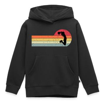 Basketteur - Sweat Premium à capuche enfant bio - noir - Devant - AI Model Kid Male (0cm)