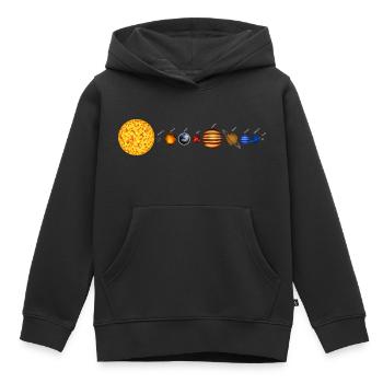 Système solaire - Sweat Premium à capuche enfant bio - noir - Devant - AI Model Kid Male (0cm)