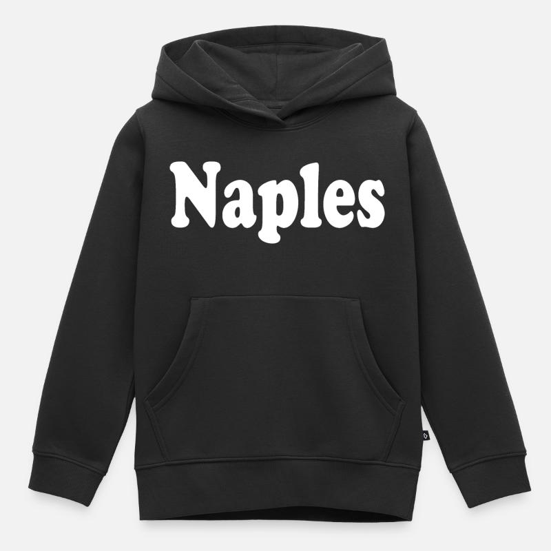 Naples Napoli Naples - Sweat Premium à capuche enfant bio - noir