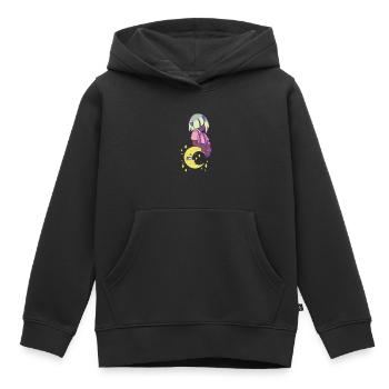 Lory Pp and the Moon - Sweat Premium à capuche enfant bio - noir - Devant - AI Model Kid Male (0cm)